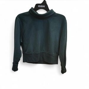 Abercrombie & Fitch Green Cropped Turtleneck Sweatshirt Oversized XS